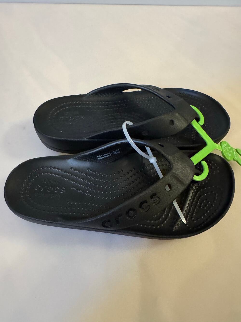 Crocs Baya Platform Flip Flop Sandals - Iconic Comfort Women's Size 4 Black - Picture 1 of 5